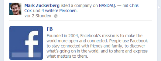 Screenshot Marc Zuckerbergs Facebook-Profil